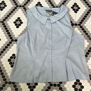NWT - Button up Peter Pan collar tank